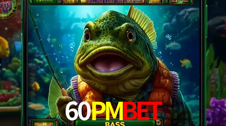 Personagem de peixe pescador do popular jogo de slot com tema de pescaria, uma das emocionantes opções de caça-níqueis para jogar e ganhar no cassino 60PMBET.