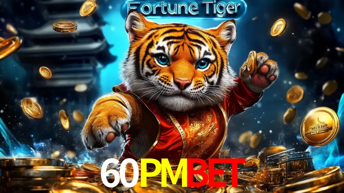 Imagem promocional do jogo de slot Fortune Tiger, com um tigre majestoso em traje tradicional cercado por uma fortuna em moedas de ouro, disponível agora no cassino 60PMBET.