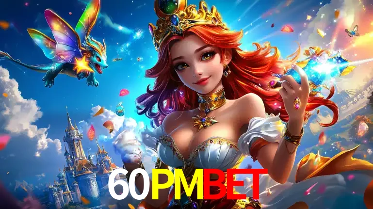 A princesa de um reino de fantasia mágico, com seu pequeno dragão, apresentando um mundo de prêmios encantados nos jogos de caça-níqueis do cassino 60PMBET.